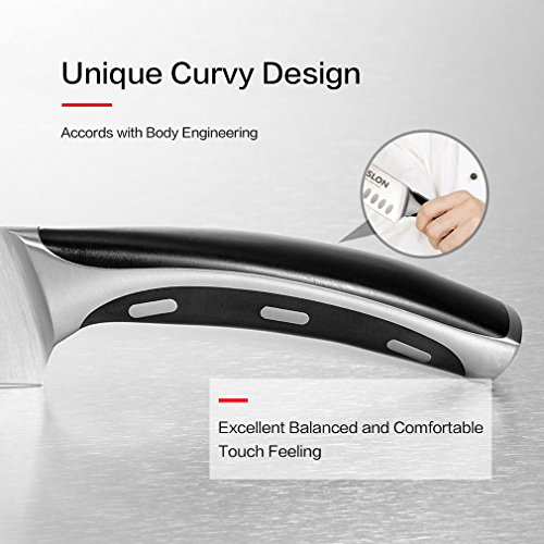 DESLON Professional Santoku Knife 7 Inch Germany High Carbon Steel Knife with Ergonomic Handle
