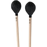 Marimba Mallets, 1 Pair Marimba Mallets Medium Hard Yarn Head with Maple Handle for Percussion Playing MQ‑06 (Black)