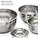 Sterline Stainless Steel Mixing Bowl Set of 4 w/Lids, Non-Slip Mixing Bowls .75, 1.5, 3, & 5-Quarts w/Measurement Displayed Inside, Small-Large Nesting Bowls, Cooking and Kitchen Essentials, Silver