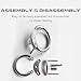 REDQIN Metal Steel Chasti-ty Devices Male Briefs Anti-Off with 3 Rings (Silver)