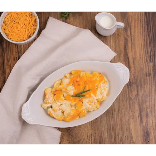 HIC Kitchen HIC Kitchen Oval Au Gratin Baking Dish Set, Fine White Porcelain, 10-Inch, Set of 4 Au Gratin Baking Dish Set, Fine White Porcelain, 10-Inch, Set of 4