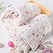 NANPIPER Cotton Muslin Baby Bath Towel, Super Soft and Water Absorbent, 6 Layers Muslin Cotton Warm Baby Blanket for Newborn Infant, Size 42x42 Inches, 1Pcs (Pink Stars)