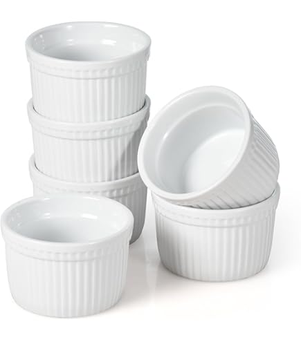 Lot De 6 Ramequins Blancs 4 Oz - Neufs, Sans Marque