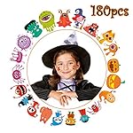 ThinkMax 180 pcs Tatuajes temporales de Halloween para niños, 30 Estilos Surtidos Etiquetas engomadas del Tatuaje para el Favor de la Fiesta de Halloween, Truco o Trato, Rellenos de Bolsas de Regalos 9 ThinkMax 180 pcs Tatuajes temporales de Halloween para niños, 30 Estilos Surtidos Etiquetas engomadas del Tatuaje para el Favor de la Fiesta de Halloween, Truco o Trato, Rellenos de Bolsas de Regalos