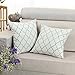 CaliTime Soft Throw Pillow Cover Case for Couch Sofa Bed, Vintage Quatrefoil Trellis Geometric Embroidered, 17 X 17 Inches, Neutral Gray