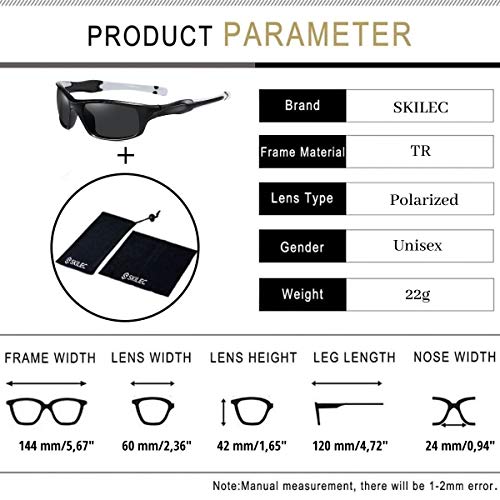 SKILEC Gepolariseerde Sport Zonnebril len voor Mannen Vrouwen - Fietsbril TR90 Frame voor het Rijden MTB Vissersbril… - Image 5