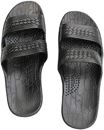 IMPERIAL SANDALS HAWAIIFootwear Brown Black Gray Sandal Slipper For Women Men and Teen Classic Style (14 Women/12 Men, Black)