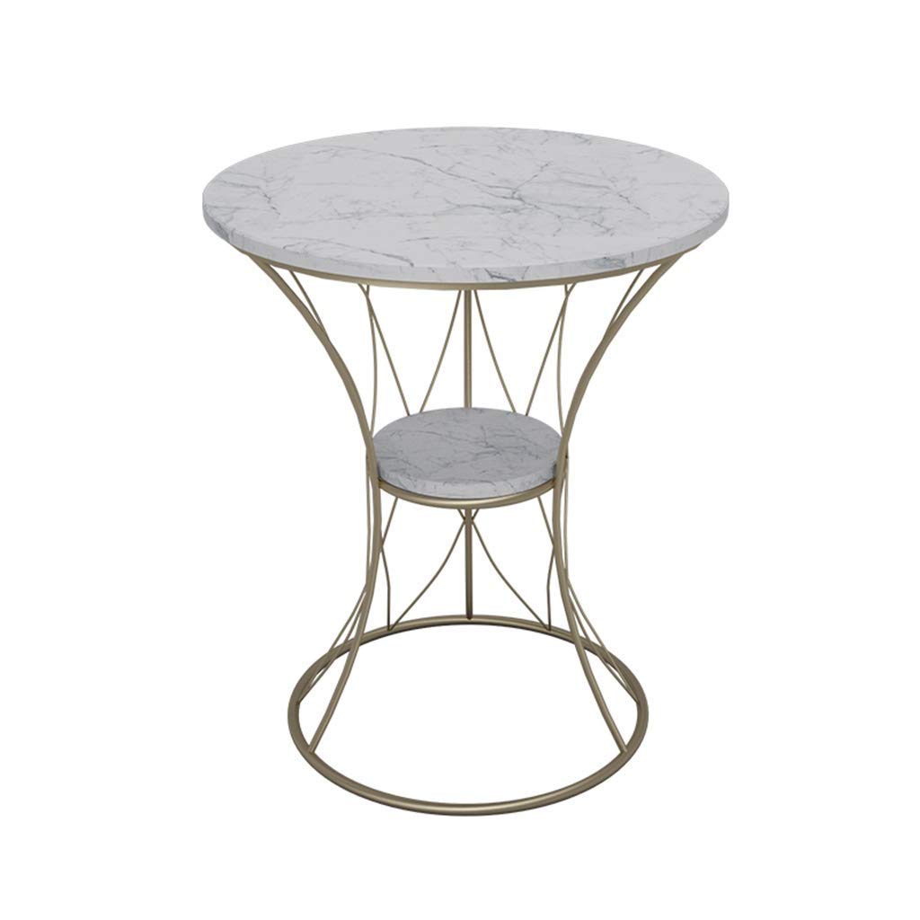 YZjk Outdoor-Freizeit Tisch, Metallhalterung Marmor Tischplatte