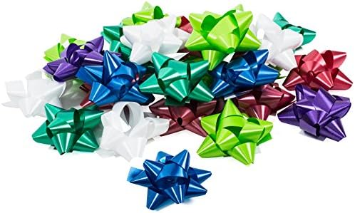 Bows for Gifts - Bows for Wrapping Presents - 25 Peel and Stick, Self Adhesive, Assorted Colors