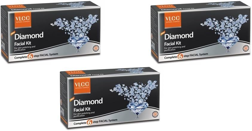 3 x VLCC Diamond Facial Kit - For Skin Polishing & Purification