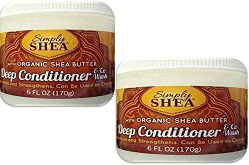 Simply Shea Deep Conditioner & Co-Wash with Organic Shea Butter 2 Pack Multi-Pack, 6 Oz. Each (12 Oz. Total)