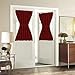 Aquazolax Party Decorations Door Curtain - Christmas Elegant W54 x L40 Inch Blackout Front Door Side Panels Window Treatment Curtains for Classroom Kitchen Bedroom - 1 Panel with Tieback, Red