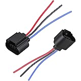 Alla Lighting 9008 H13 Socket Female Adapter Wiring Harness Wire for H13LL Headlights Lamps Bulbs (2pcs/pk)