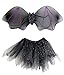 Child’s Halloween Bat Costume with Glittery Wings and Sparkly Tulle Tutu