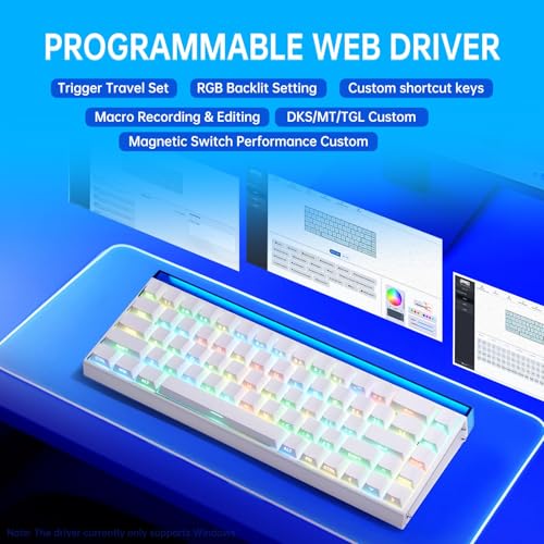 Aula Hero 68 HE 60% Gaming Keyboard Wired, Hall Effect Magnetic Switch Creamy Keyboard with Magnetic Switch,Adjustable Actuation, Fast Trigger Mode, 8K Hz Polling Rate 0.01mm RT Accuracy