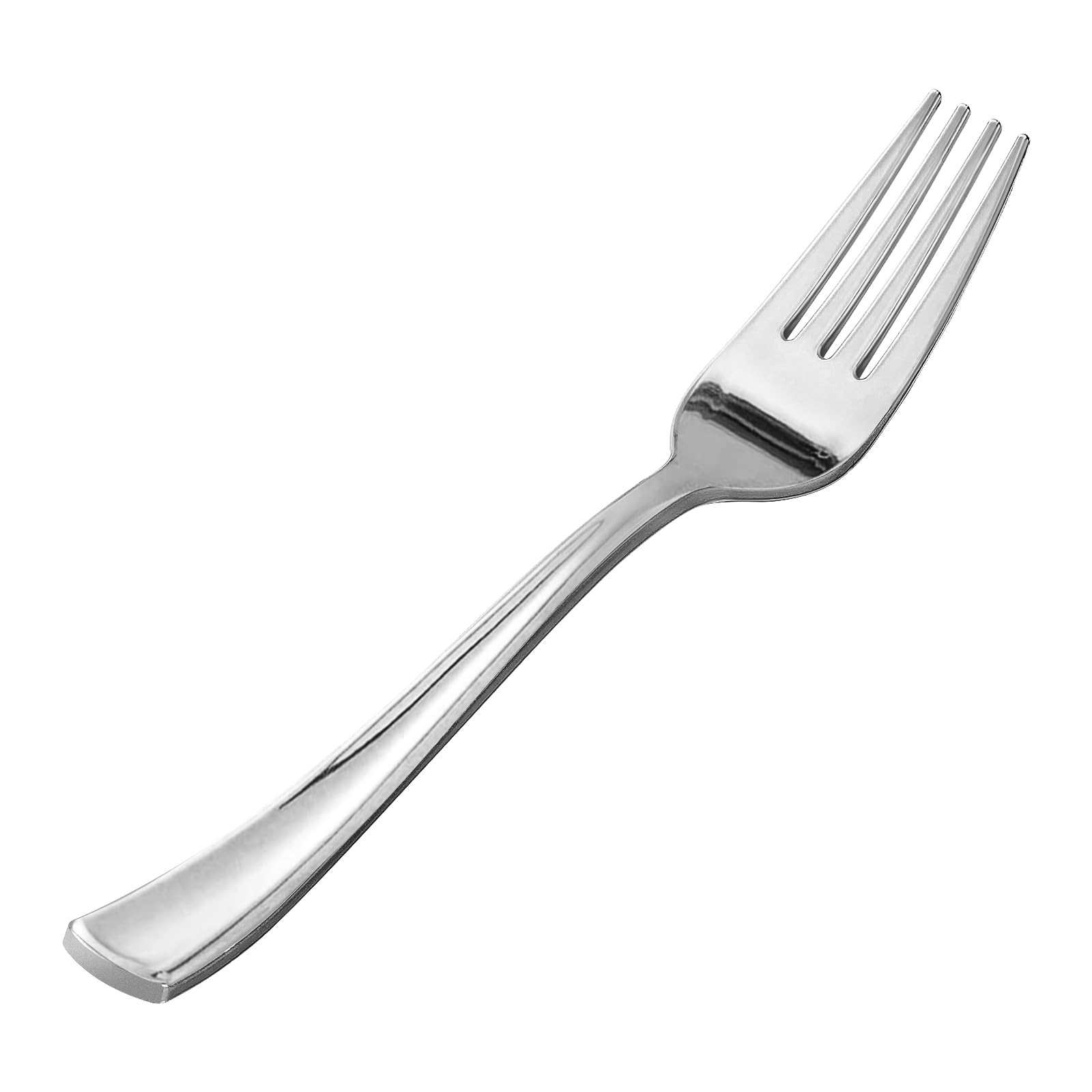 Photo 1 of Goodluck 50 Pack Silver Plastic Forks, Heavy Duty Forks Disposable, Silver Plastic Cutlery Perfect for Weddings, Parties, Dinners (50PC)