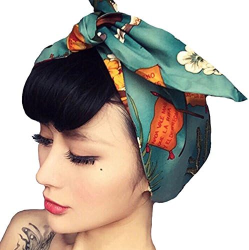 RQJ Printed Headband Boho Floral Turban Retro Twist Bow Head Wrap Hair Band Bow for Woman Girls
