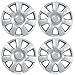 BDK Silver Hubcaps Wheel Covers for Toyota Camry Style (15 inch) – Four (4) Pieces Corrosion-Free & Sturdy – Full Heat & Impact Resistant Grade – 15