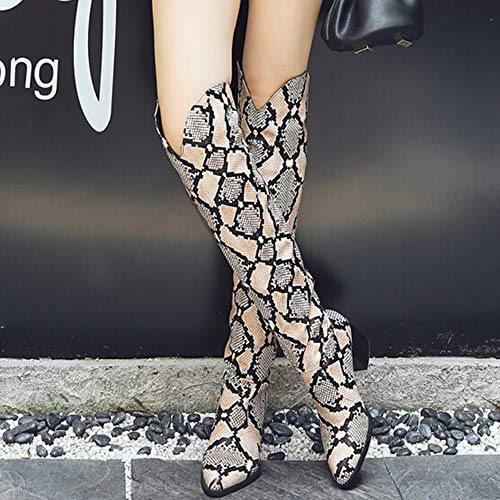 51BUzol7FFL Botas Martin Mujer Invierno Zapatos De TacóN Alto con Estampado De Serpiente OHQ Botas Retro De Caballero Botines sobre… Botas Martin Mujer Invierno Zapatos De TacóN Alto con Estampado De Serpiente OHQ Botas Retro De Caballero Botines sobre… - Imagen 3