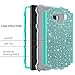 LONTECT Compatible Galaxy Note 9 Case Luxury Glitter Sparkle Bling Heavy Duty Hybrid Sturdy High Impact Shockproof Protective Cover Case for Samsung Galaxy Note 9 - Shiny Teal
