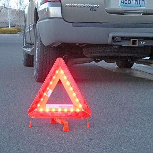 Aervoe 1141 Emergency Road LED Single Triangle Refelector, Orange, 18 x 7 x 2-Inch