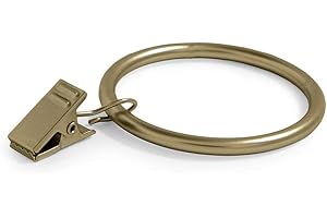 Ivilon Drapery Curtain Clips with Rings - Set of 14 Decorative Drapery Rings Curtain Clip Rings with Strong Clips 2" Diameter