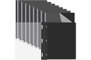Cenroelon Lot de 10 protège-rapports en plastique avec attaches à 3 griffes, chemises de présentation, chemises de rapport av