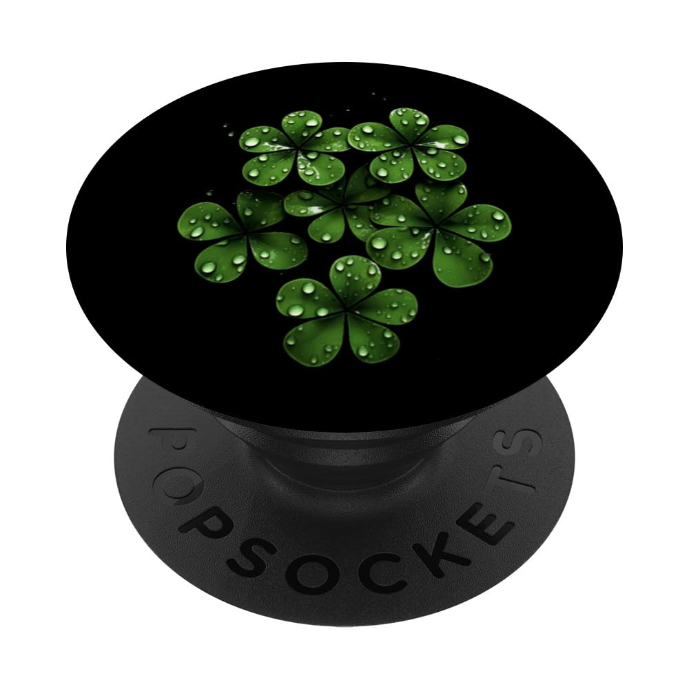 St Patricks Day Shamrock Water Drops Irish St Paddys Day PopSockets Swappable PopGrip