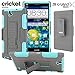 ZTE Grand X Max Case / ZTE Grand X Max+ Case, CellJoy [Full Body Armor] {Teal / Gray} ZTE Grand X Max Z787 / Z987 **ShockProof** Protection Hybrid Case **Kickstand** [Locking Swivel Belt Clip Holster Combo]