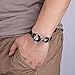 CHOMAY Stainless Steel Leather Bracelet Two-Tone 5mm Cowhide Viking Hammer Bangle Men 19.5cm