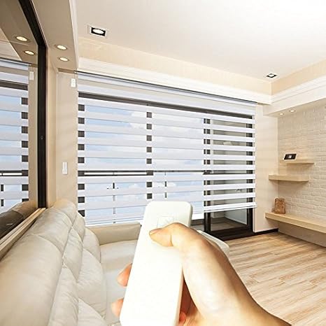 taiwan cortina roller para ventana motorizada con control remoto diseno de cebra horizontal