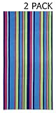 Cotton Craft - 2 Pack Terry Beach Towel 30x60 - Chelmsford Multi Stripe - 400 grams per square meter - 100% Pure Ringspun Cotton - Brilliant vibrant colors - Highly absorbent easy care machine wash