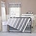 Gray Ombre Abstract Geometric Stripe 3 Piece Baby Crib Bedding Set