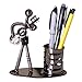 Decorative Pen Organizer / Pencil Holder Stand with Metal Man Playing Guitar