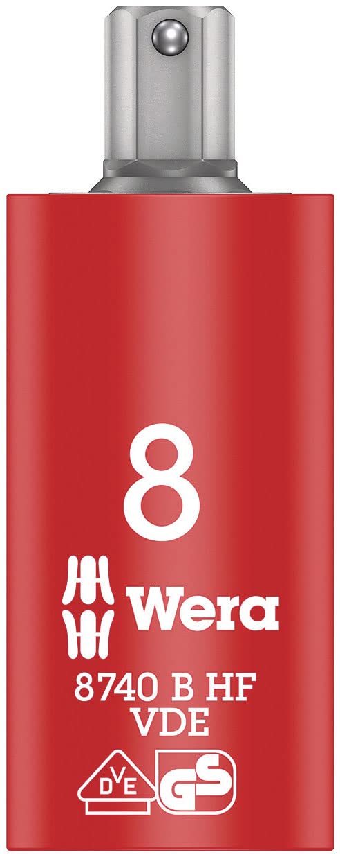 Wera 8740 B Zyklop VDE Holding Function Bit Socket, 3/8" Drive, in-Hex-Plus 8 x 59 mm, 05004903001
