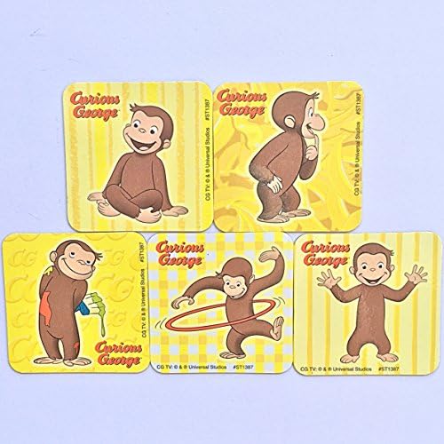 Curious George Refrigerator Magnets, 5 Cartoon Fridge Set, Birthday Party Favors