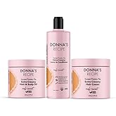Donna's Recipe by Tabitha Brown | LOC System Bundle – Sweet Potato Pie Scent – 3-Pc Hair Cream, Scalp Oil & Leave-In Conditioner for Hydrated, Soft, Shiny Hair