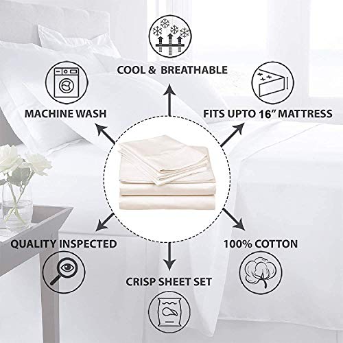 Split King Sheets Sets for Adjustable Bed, 100 Cotton 600 TC Sateen