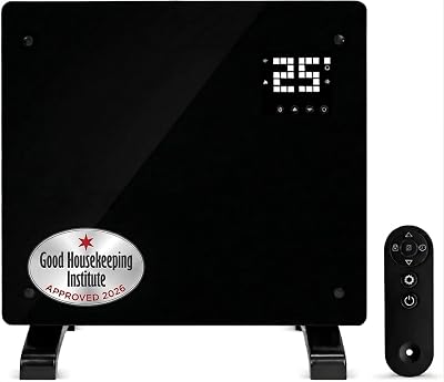 Devola 1000W Wifi Enabled Glass Panel Heater Black DVPW1000B | Wall or Free