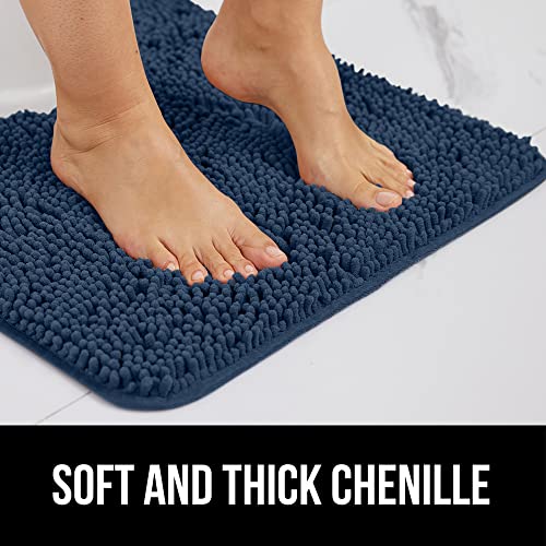 Gorilla Grip Bath Rug 24x17, Thick Soft Absorbent Chenille, Rubber
