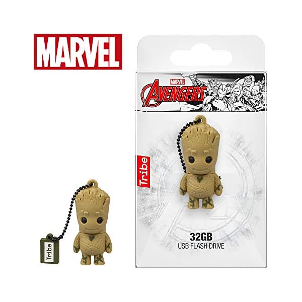Tribe USB Stick 32 GB Groot - Speicherstick Memory Stick 2.0 Original Marvel Guardians of the Galaxy, FD035702, braun – Bild 5