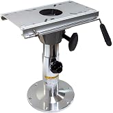 Boat Seat Pedestal, Aluminum Boat Seats and Pedestals with Slide and Swivel, Adjustable Height from 14" to 20", for Locking Boat Seats Captain Chair