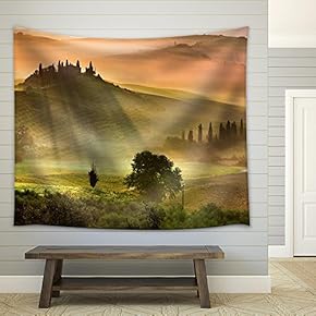 Sunrise in Tuscany - Fabric Wall Tapestry Home Decor - 51x60 inches