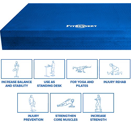 Balance Pad, Balance Trainer for Stability - Balance Board for Rehab, Use as Foam Mat, Foam Pad for Physical Therapy, Kneeling Pad with Foam Padding, Wobble Cushion Dimension: 20x16x2.5 inch (Blue)
