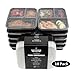 [10-Pack] Premium 3-Compartment Stackable Meal Prep Containers With Lids Reusable Microwavable Plastic BPA Free Lunch Box
