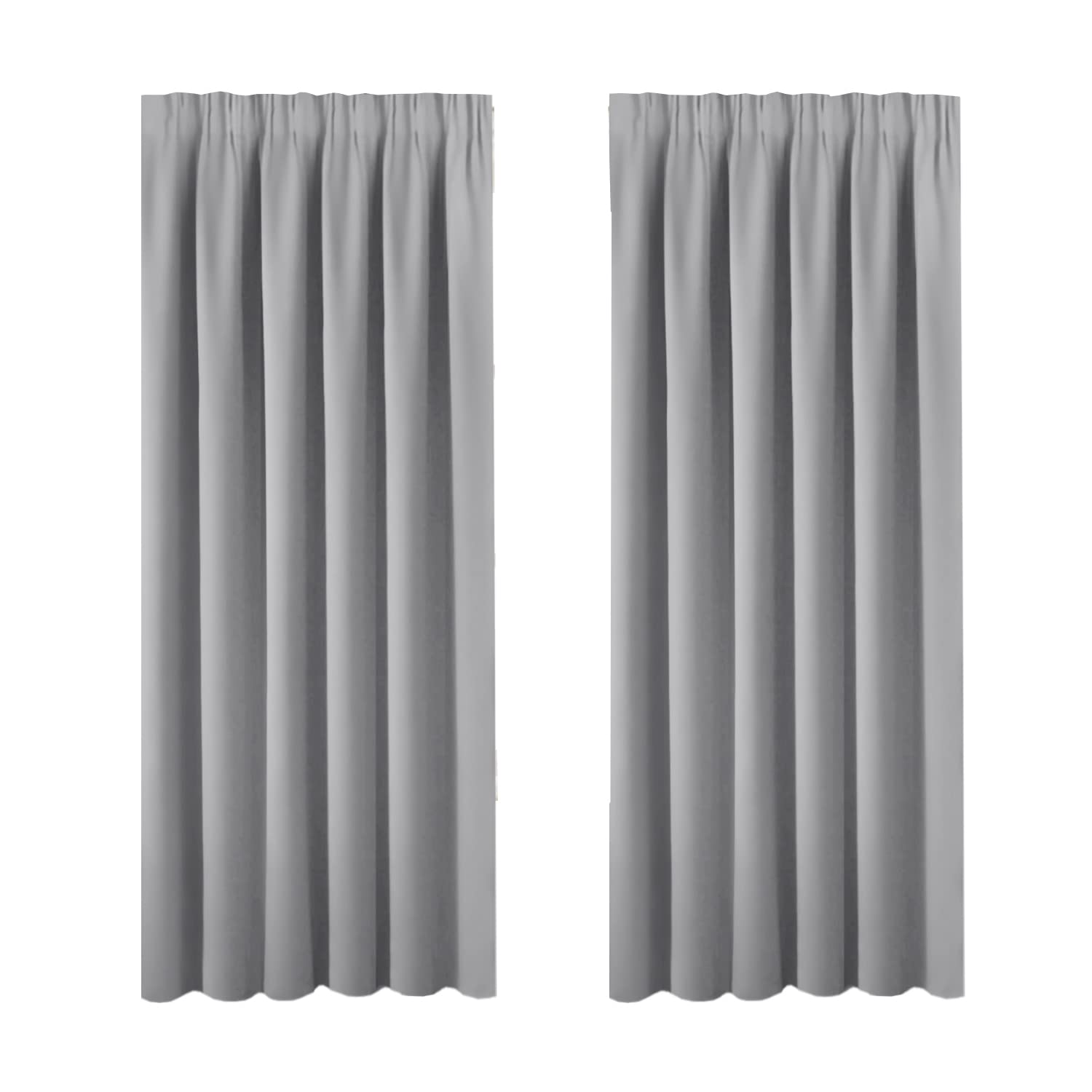 BellaHills Blackout Curtains 2 Panels Set Room Darkening Drapes Thermal Insulated Solid Pencil Pleat Window Treatment Pair for Bedroom, Nursery, Living Room, Dove Grey