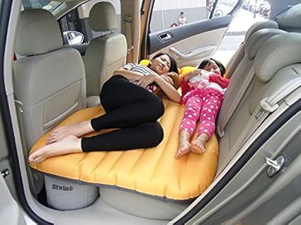 FWQPRA Car Travel Inflatable Sofa Mattress Air Bed Cushion Camping Bed Rear Seat with Pillow and Pump