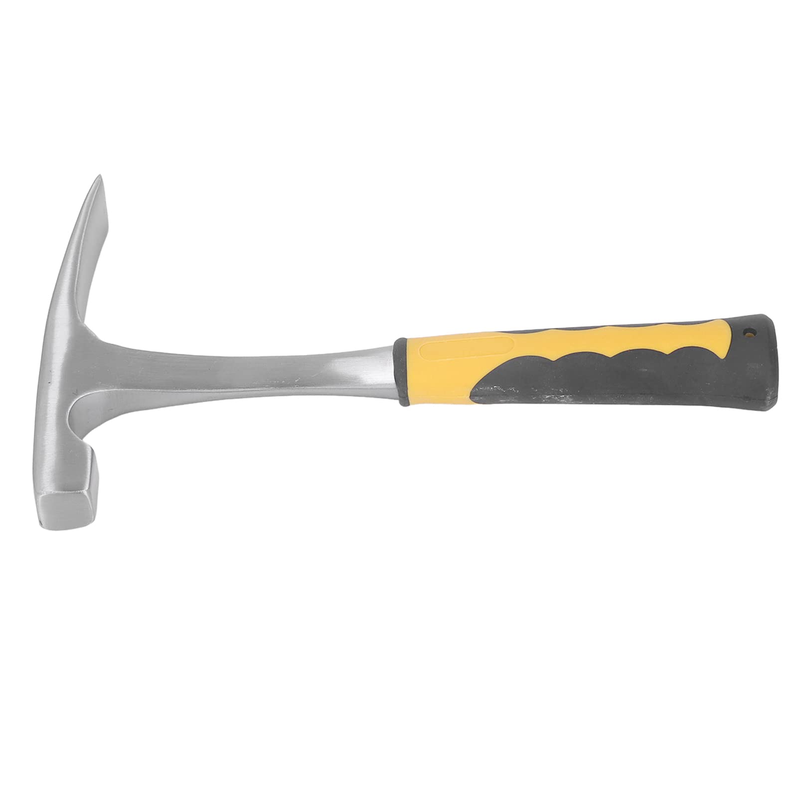 Geological Exploration Hammer, Rock Gathering Hammer Rubber Handle for Geologists for Wall Construction (Flat Head)