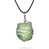 AYANA Prehnite Healing Crystal Pendant Necklace | Heart and Third Eye Chakra | Libra Zodiac Birthstone | Lucky Stone for Healers | Handmade with Ethically Sourced Raw Natural Pure Gemstone