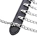 iiniim Women's Faux Leather Harness Punk Gothic Metal Chain Tassel Body Caged with Lock (One Size, Black)